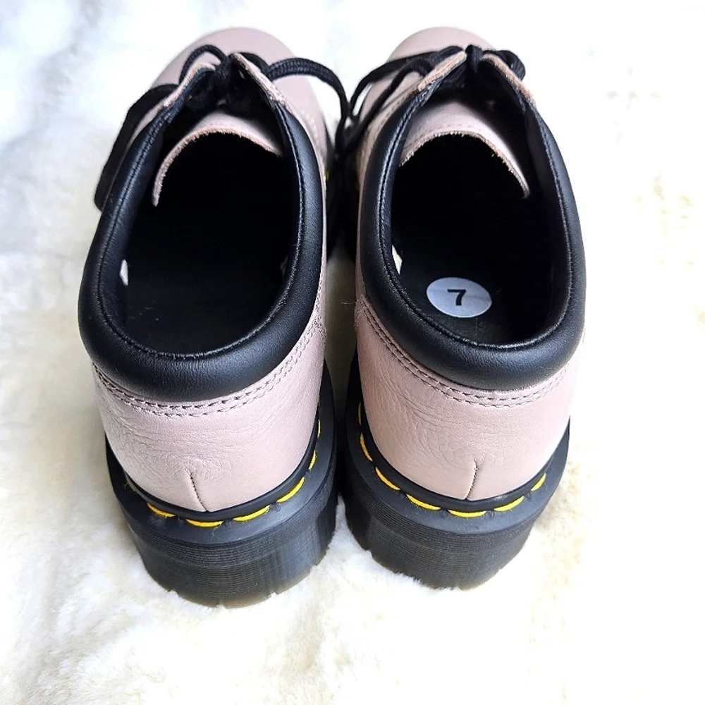 Dr. Martens 8053 Pisa Leather Platform Casual Oxford Shoes Vintage Taupe NEW - Picture 3 of 6